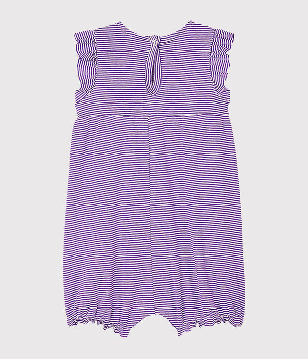 Combicourt b&eacute;b&eacute; fille milleraies violet/blanc