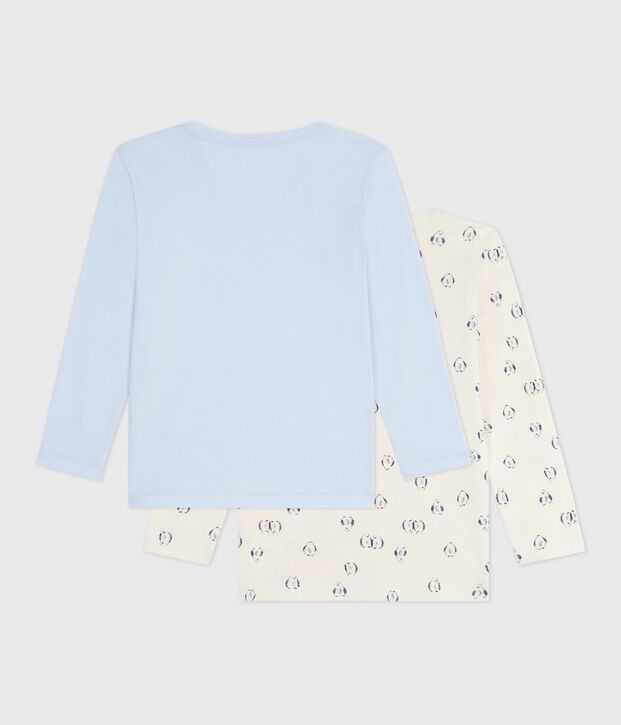 Lot de tee-shirts enfant en coton manches longues imprim&eacute; multicouleur