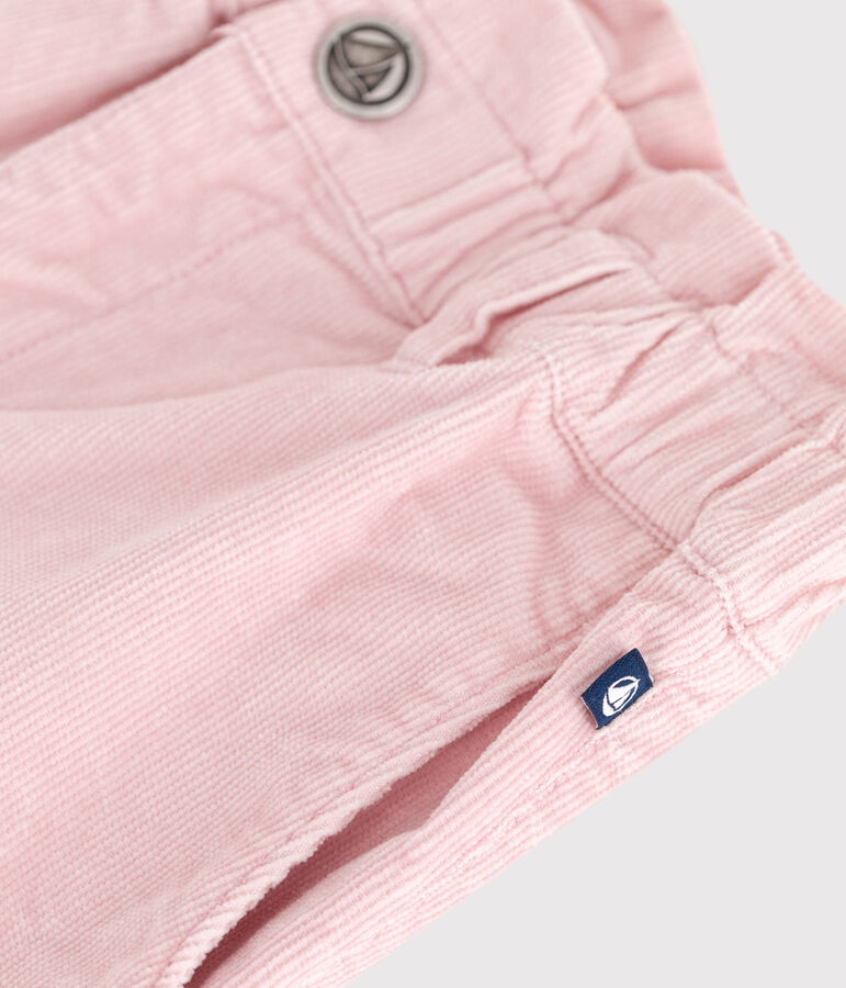 Pantalon enfant en velours uni rose JOLI