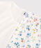 Pyjama sans manches fille en coton blanc MARSHMALLOW/blanc MULTICO
