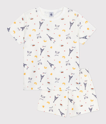 Pyjama short enfant en coton imprimé Paris