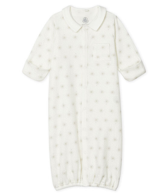 Combisac bébé en tubique blanc MARSHMALLOW/blanc MULTICO