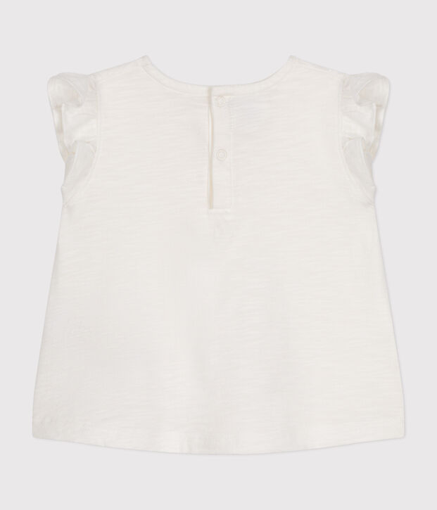 Blouse sans manche en coton b&eacute;b&eacute; blanc