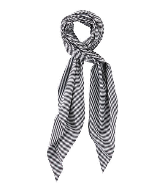 Foulard femme rayé milleraies bleu SMOKING/blanc LAIT
