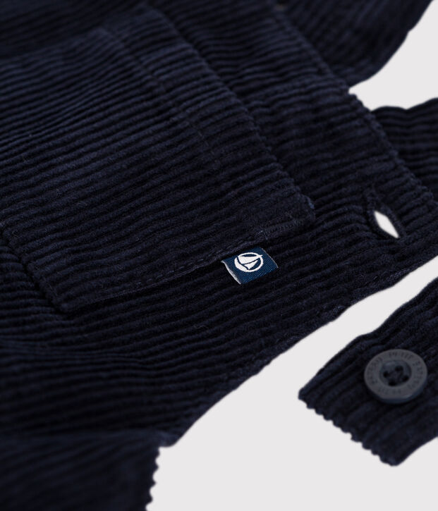 Salopette en velours b&eacute;b&eacute; bleu marine