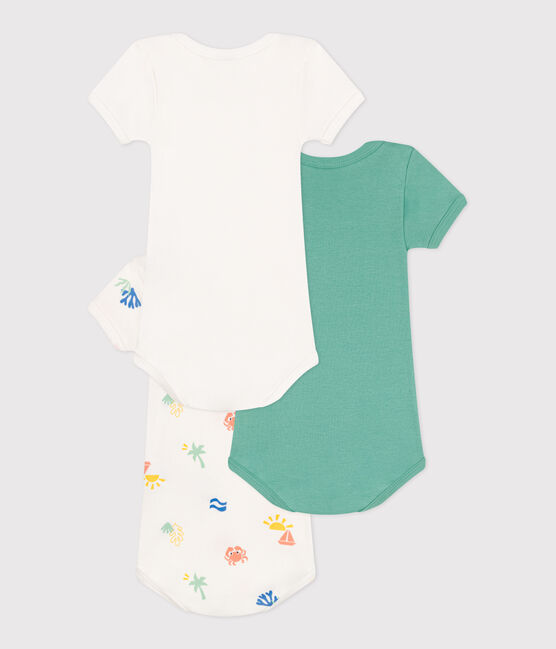 Lot de 3 bodies manches courtes en coton imprimé bébé variante 1