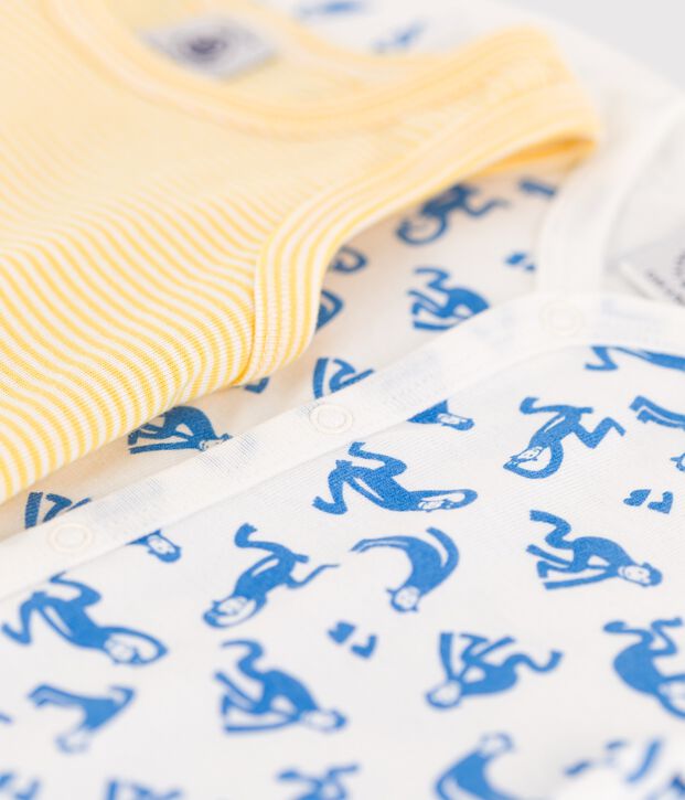 Lot de 2 combicourts b&eacute;b&eacute; en coton multicouleur