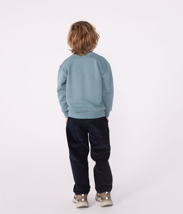 Sweatshirt enfant en coton &agrave; motif bleu