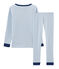 Pyjama petit garçon coupe très ajustée en côte bleu ACIER/blanc MARSHMALLOW