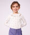 Tee-shirt &agrave; col enfant manches longues &agrave; fleurs &eacute;cru/multicouleur