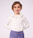 Tee-shirt &agrave; col enfant manches longues &agrave; fleurs