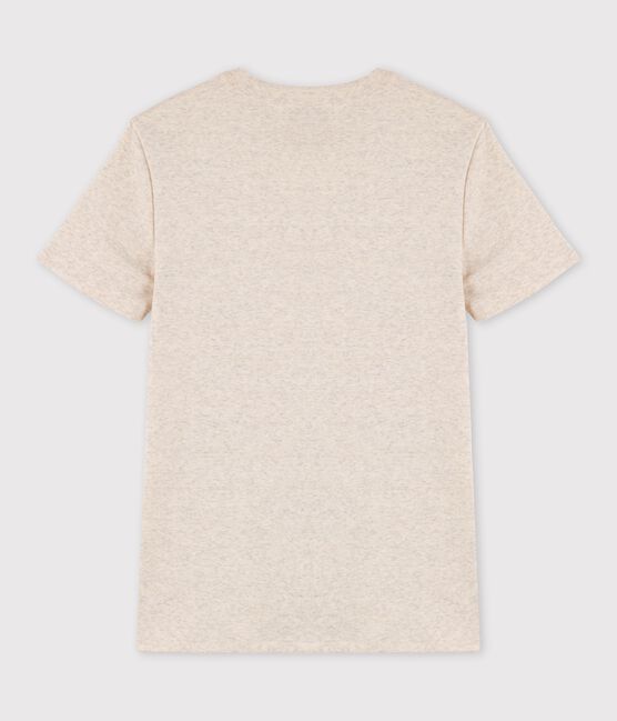 T-shirt col rond  sérigraphié en coton Femme beige MONTELIMAR CHINE