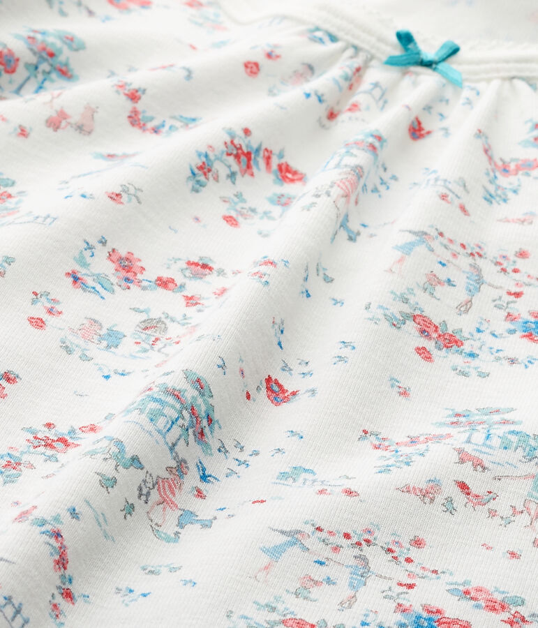 Chemise de nuit fille imprim&eacute;e blanc/multicouleur