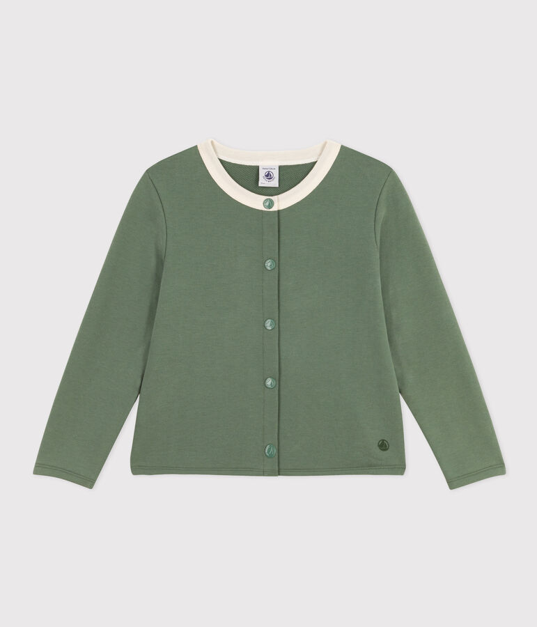 Cardigan en coton enfant fille vert CROCO
