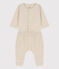 Ensemble 2 pièces uni en tubique bio bébé beige MONTELIMAR CHINE