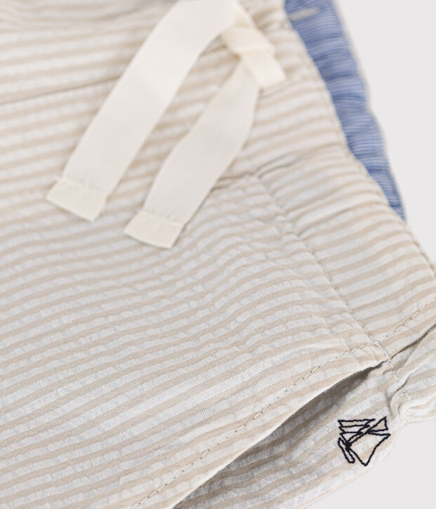 Bermuda enfant beige/blanc