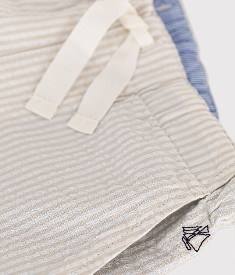 Bermuda enfant beige/blanc