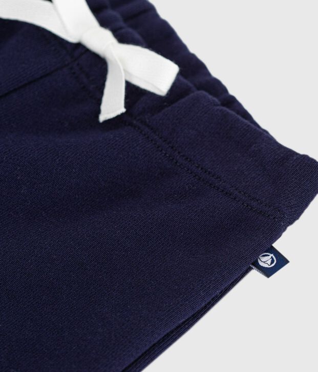 Pantalon de jogging b&eacute;b&eacute; en coton uni bleu marine