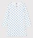Chemise de nuit manches longues cœurs bleus petite fille en coton