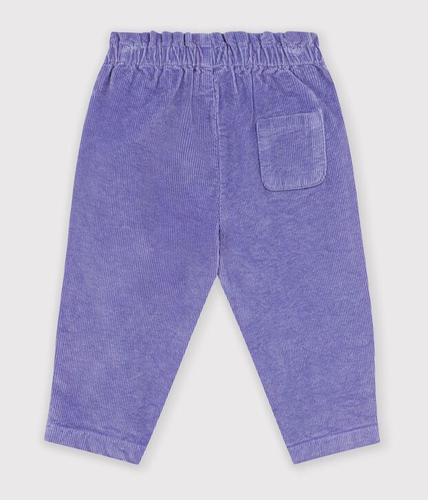 Pantalon b&eacute;b&eacute; en velours uni violet
