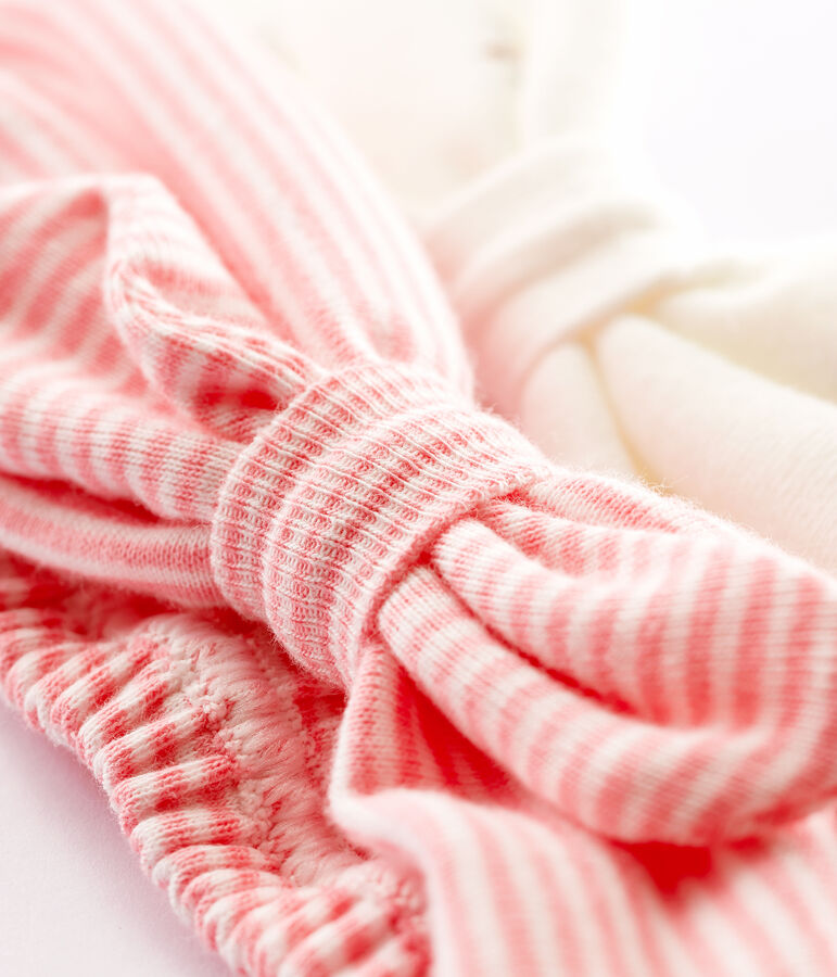 Lot de 2 bandeaux, uni et ray&eacute;, b&eacute;b&eacute; fille multicouleur