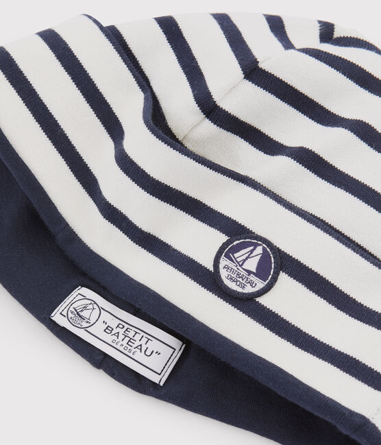 Bonnet iconique marin Femme/Homme beige COQUILLE/bleu SMOKING