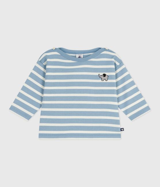 Marinière bébé en coton bleu ADRIATIC/ MILK
