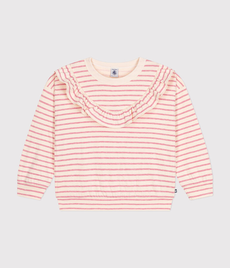 Sweatshirt en tubique enfant fille rose AVALANCHE/ ROSELINE