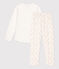 Pyjama petite fille en coton blanc MARSHMALLOW/blanc MULTICO