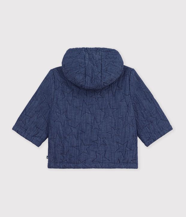 Veste b&eacute;b&eacute; en denim matelass&eacute; brod&eacute; &eacute;toiles bleu