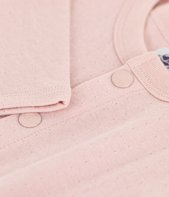 Cardigan bébé en tubique uni rose SALINE
