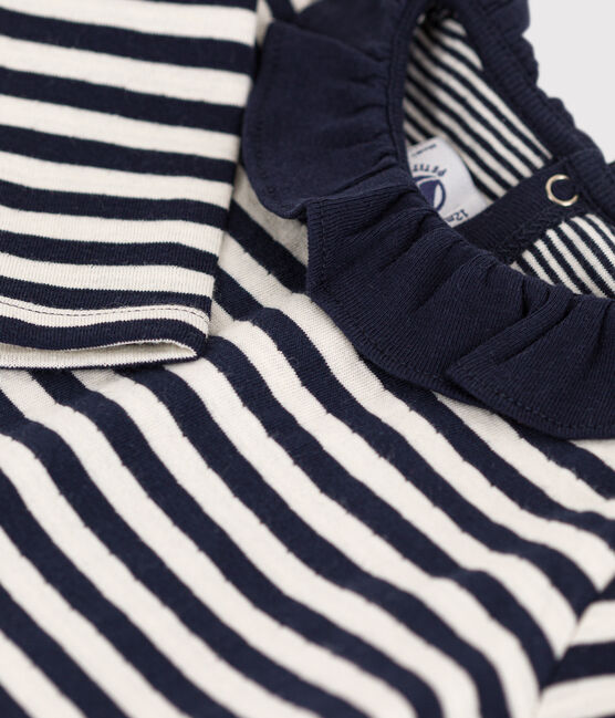 Blouse manches longues en tubique bébé bleu SMOKING/ AVALANCHE