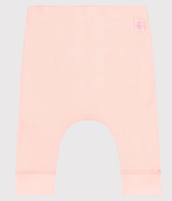 Caleçon bébé en côte 2x2 rose FLEUR