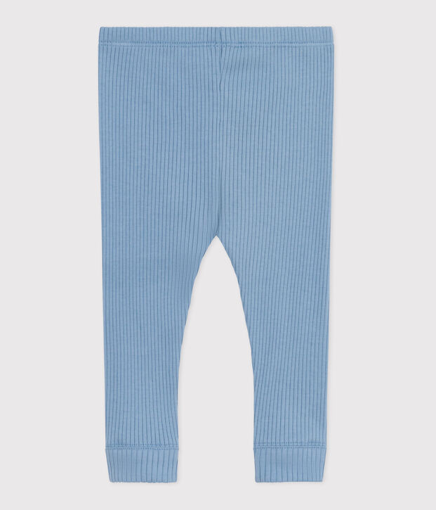 Legging b&eacute;b&eacute; en coton uni bleu