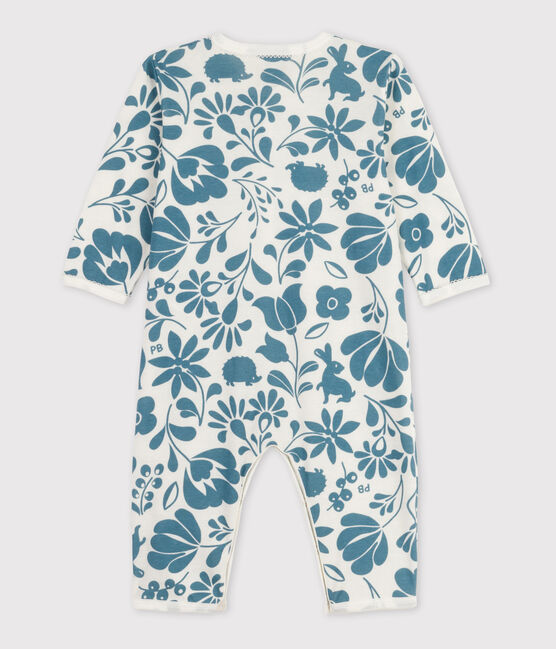 Dors-bien sans pieds fleur bébé en coton blanc MARSHMALLOW/ ROVER