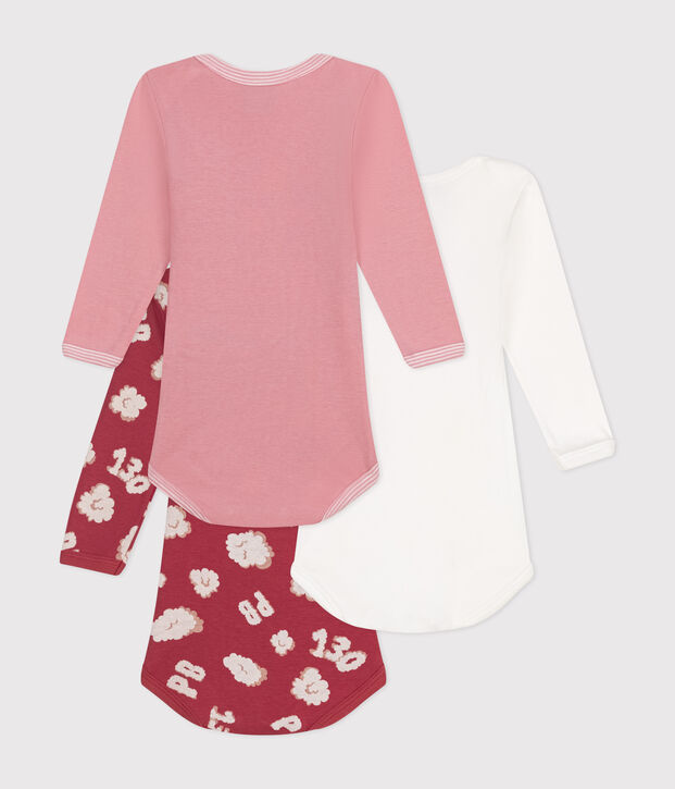 Lot de bodies manches longues en coton  b&eacute;b&eacute; multicouleur