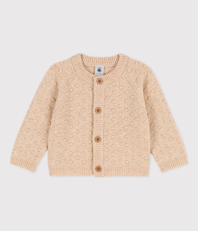 Cardigan b&eacute;b&eacute; en tricot en laine &eacute;cru AVALANCHE
