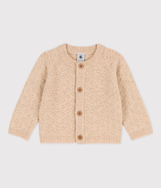 Cardigan bébé en tricot en laine écru AVALANCHE