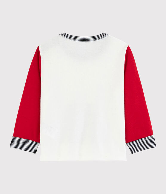 Tee-shirt colorblock bébé garçon blanc MARSHMALLOW/rouge TERKUIT