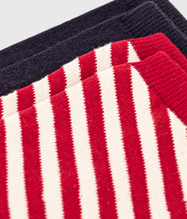 Lot de 2 paires de chaussettes rayures enfant gar&ccedil;on-fille multicouleur