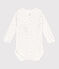 Body croisés manches longues en coton bébé bleu MARSHMALLOW/blanc GOMME
