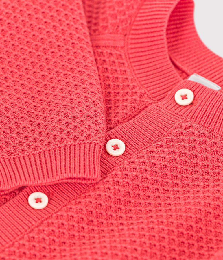 Cardigan b&eacute;b&eacute; en tricot de coton orange JUPITER