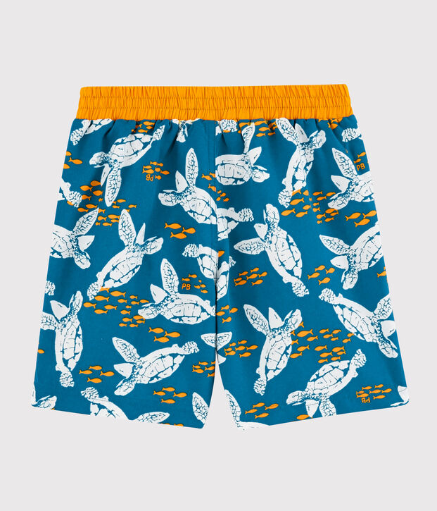 Short de bain recycl&eacute; enfant gar&ccedil;on bleu/multicouleur