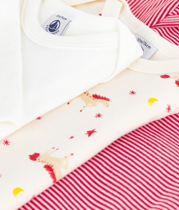 Lot de bodies manches longues en coton imprim&eacute; b&eacute;b&eacute; multicouleur