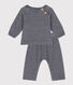 Ensemble rayé en velours bébé