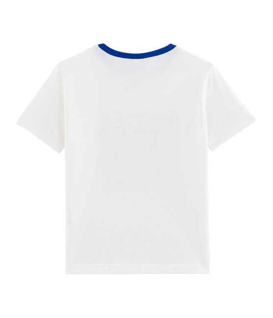 Tee-shirt enfant garcon blanc MARSHMALLOW/bleu SURF