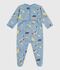 Pyjama b&eacute;b&eacute; en molleton gratt&eacute; ouverture au dos imprim&eacute; bleu/blanc