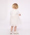 Robe bébé en coton et tulle manches courtes et colerette blanc MARSHMALLOW/rose COPPER