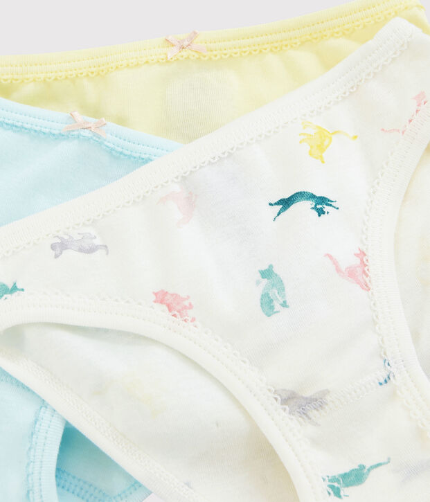 Lot de 3 culottes chats color&eacute;s petite fille multicouleur
