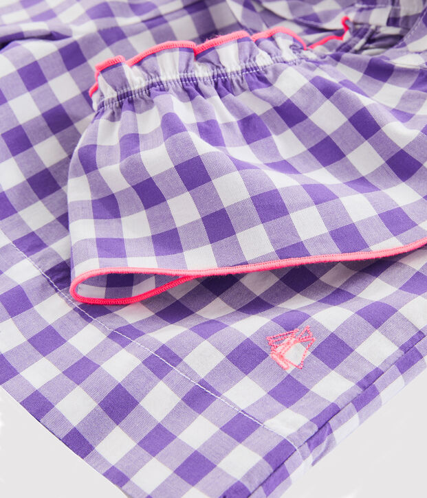 Combinaison enfant fille violet/blanc